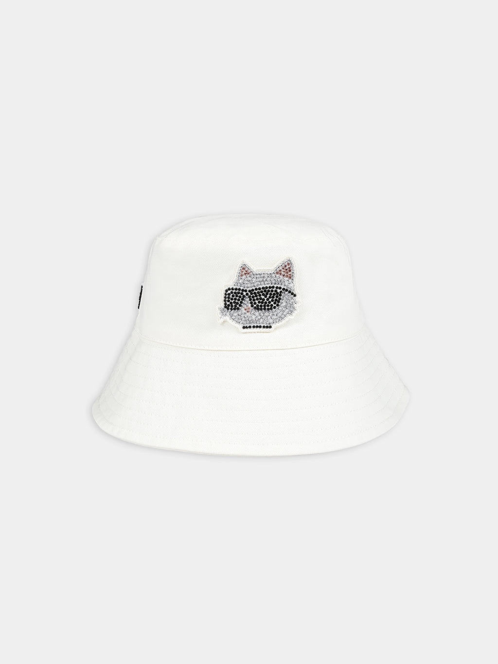 Ivory cloche for girl with Choupette and rhinestones